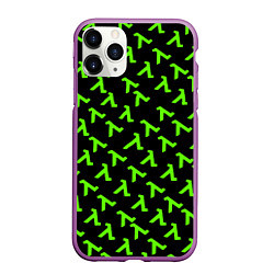 Чехол iPhone 11 Pro матовый Half life green logo, цвет: 3D-фиолетовый