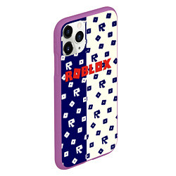 Чехол iPhone 11 Pro матовый Roblox pattern, цвет: 3D-фиолетовый — фото 2