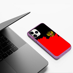 Чехол iPhone 11 Pro матовый Россия красные краски, цвет: 3D-фиолетовый — фото 2