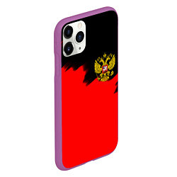 Чехол iPhone 11 Pro матовый Россия красные краски, цвет: 3D-фиолетовый — фото 2