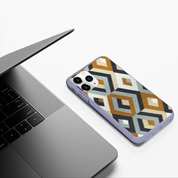 Чехол iPhone 11 Pro матовый Ромбы эскада, цвет: 3D-светло-сиреневый — фото 2