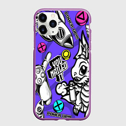Чехол iPhone 11 Pro матовый Игра с драконами, цвет: 3D-фиолетовый