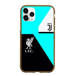 Чехол iPhone 11 Pro матовый Juventus x Liverpool geometry, цвет: 3D-коричневый