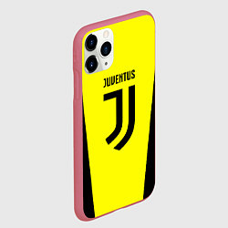 Чехол iPhone 11 Pro матовый Juventus sport geometry yellow, цвет: 3D-малиновый — фото 2