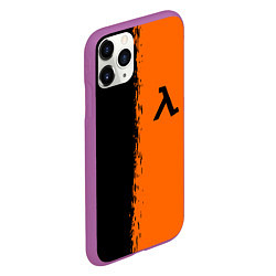 Чехол iPhone 11 Pro матовый Half life краски оранж, цвет: 3D-фиолетовый — фото 2