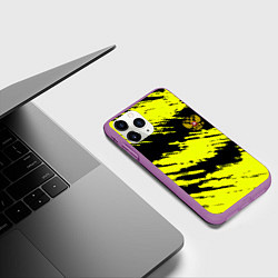 Чехол iPhone 11 Pro матовый Российская империя краски жёлтые, цвет: 3D-фиолетовый — фото 2