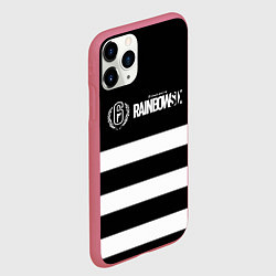 Чехол iPhone 11 Pro матовый Rainbow six geometry line, цвет: 3D-малиновый — фото 2