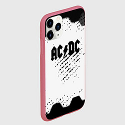 Чехол iPhone 11 Pro матовый AC DC текстура рок, цвет: 3D-малиновый — фото 2