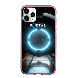 Чехол iPhone 11 Pro матовый Portal logo game, цвет: 3D-малиновый