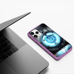 Чехол iPhone 11 Pro матовый Portal logo game, цвет: 3D-фиолетовый — фото 2