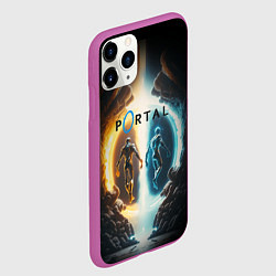 Чехол iPhone 11 Pro матовый Люди в портале, цвет: 3D-фиолетовый — фото 2