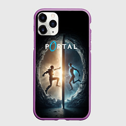 Чехол iPhone 11 Pro матовый Люди в портале, цвет: 3D-фиолетовый