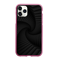 Чехол iPhone 11 Pro матовый Геометрическая темная иллюзия, цвет: 3D-малиновый