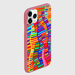 Чехол iPhone 11 Pro матовый Абстрактная полноцветная живопись, цвет: 3D-малиновый — фото 2