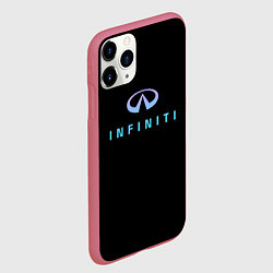 Чехол iPhone 11 Pro матовый Infiniti logo neon, цвет: 3D-малиновый — фото 2