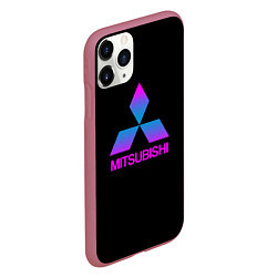 Чехол iPhone 11 Pro матовый Mitsubishi gradient, цвет: 3D-малиновый — фото 2