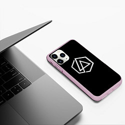 Чехол iPhone 11 Pro матовый Linkin park logo white, цвет: 3D-розовый — фото 2