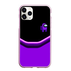 Чехол iPhone 11 Pro матовый Among us neon geometry, цвет: 3D-розовый