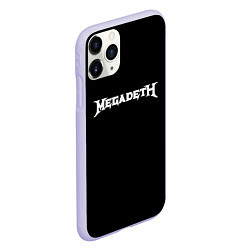 Чехол iPhone 11 Pro матовый Megadeth logo white, цвет: 3D-светло-сиреневый — фото 2
