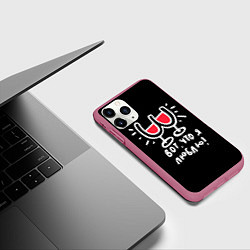 Чехол iPhone 11 Pro матовый Вот что я люблю, цвет: 3D-малиновый — фото 2