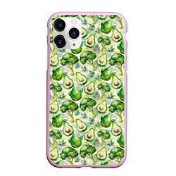 Чехол iPhone 11 Pro матовый Авокадо и брокколи, цвет: 3D-розовый