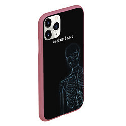 Чехол iPhone 11 Pro матовый Broken bones, цвет: 3D-малиновый — фото 2