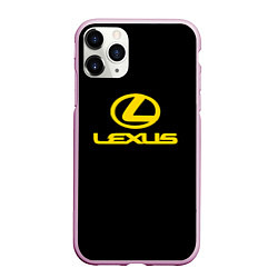 Чехол iPhone 11 Pro матовый Lexus yellow logo, цвет: 3D-розовый