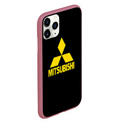 Чехол iPhone 11 Pro матовый Mitsubishi logo yelow, цвет: 3D-малиновый — фото 2