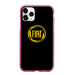 Чехол iPhone 11 Pro матовый FIAT logo yelow, цвет: 3D-малиновый