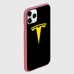 Чехол iPhone 11 Pro матовый Tesla yellow, цвет: 3D-малиновый — фото 2