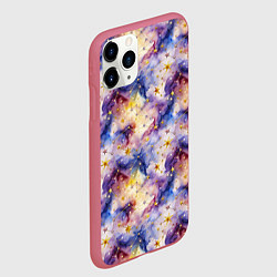 Чехол iPhone 11 Pro матовый Акварельное небо с созвездиями, цвет: 3D-малиновый — фото 2