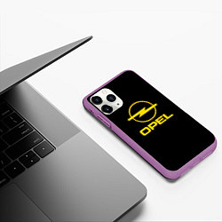 Чехол iPhone 11 Pro матовый Opel yellow, цвет: 3D-фиолетовый — фото 2