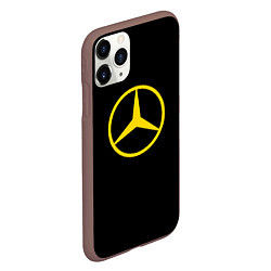 Чехол iPhone 11 Pro матовый Mercedes logo yello, цвет: 3D-коричневый — фото 2