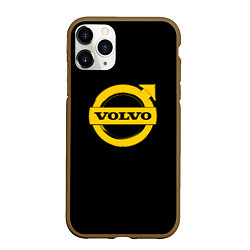 Чехол iPhone 11 Pro матовый Volvo yellow logo, цвет: 3D-коричневый