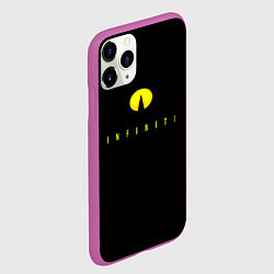 Чехол iPhone 11 Pro матовый Infiniti logo yellow, цвет: 3D-фиолетовый — фото 2
