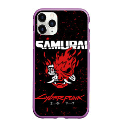 Чехол iPhone 11 Pro матовый Cyberpunk 2077 Samurai lego, цвет: 3D-фиолетовый