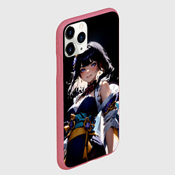 Чехол iPhone 11 Pro матовый Genshin impact - shogun raiden, цвет: 3D-малиновый — фото 2