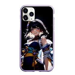 Чехол iPhone 11 Pro матовый Genshin impact - shogun raiden, цвет: 3D-светло-сиреневый