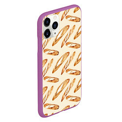 Чехол iPhone 11 Pro матовый The baguette pattern, цвет: 3D-фиолетовый — фото 2