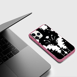 Чехол iPhone 11 Pro матовый Тест Роршаха - психоделика, цвет: 3D-малиновый — фото 2