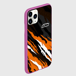 Чехол iPhone 11 Pro матовый KTM - Рваный гексагон, цвет: 3D-фиолетовый — фото 2