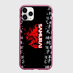 Чехол iPhone 11 Pro матовый Samurai japan steel, цвет: 3D-малиновый