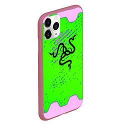 Чехол iPhone 11 Pro матовый Razer pattern geometry, цвет: 3D-малиновый — фото 2