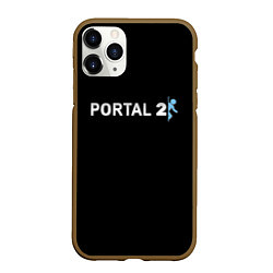 Чехол iPhone 11 Pro матовый Portal 2 logo, цвет: 3D-коричневый