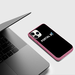 Чехол iPhone 11 Pro матовый Portal 2 logo, цвет: 3D-малиновый — фото 2