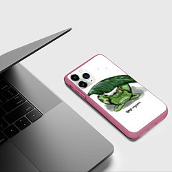 Чехол iPhone 11 Pro матовый Душу не дорого, цвет: 3D-малиновый — фото 2