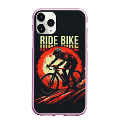 Чехол iPhone 11 Pro матовый Ride bike, цвет: 3D-розовый