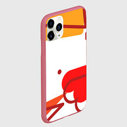 Чехол iPhone 11 Pro матовый Геометрия сердца, цвет: 3D-малиновый — фото 2