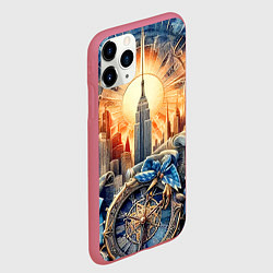 Чехол iPhone 11 Pro матовый American collage - ai art, цвет: 3D-малиновый — фото 2