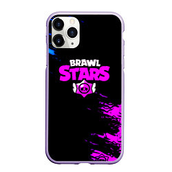 Чехол iPhone 11 Pro матовый Brawl stars neon colors, цвет: 3D-светло-сиреневый